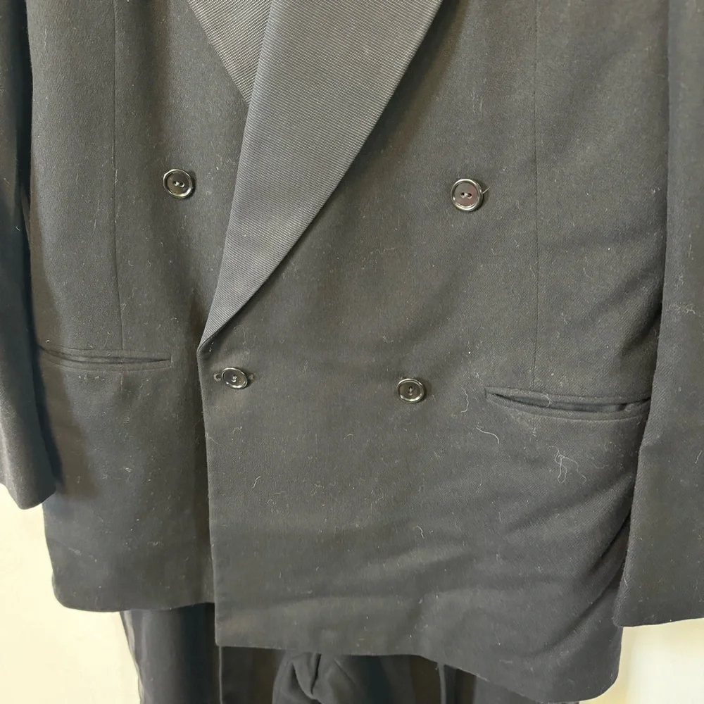 Vintage After Six Rudofker Wool Tuxedo Double Breasted Suit 1950s Mens 42‎ 44 33